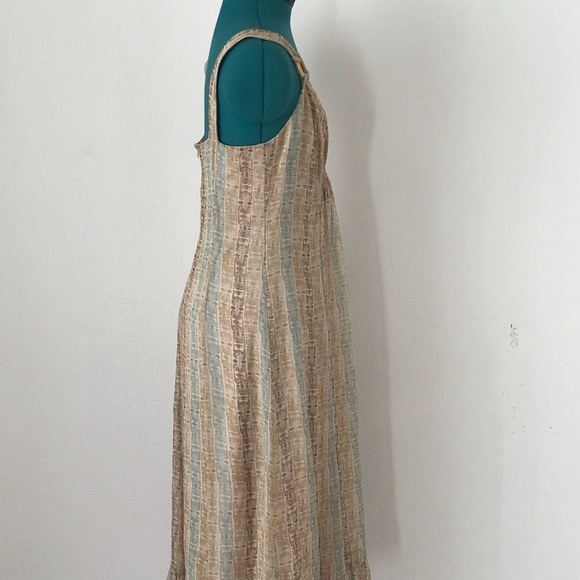 SOLDGreen  and brown geometric mini summer dress - Picture 4 of 4